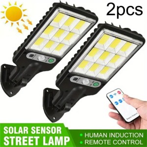 2pcs Solar Motion Sensor Lights with Remote Controller